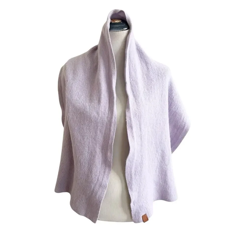 Fabletics Women’s Wool Cashmere Blend Thick Knit Scarf Purple Lavender Winter